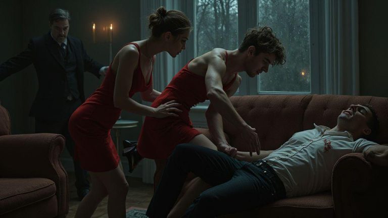 Arminda drives her stiletto into Célio as Ferette wakes and Joaquim defends himself